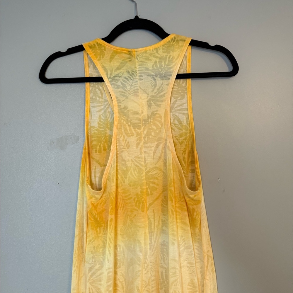 NWT George Yellow Tropical Leaf Print Sleeveless Maxi Dress - Picture 9 of 15